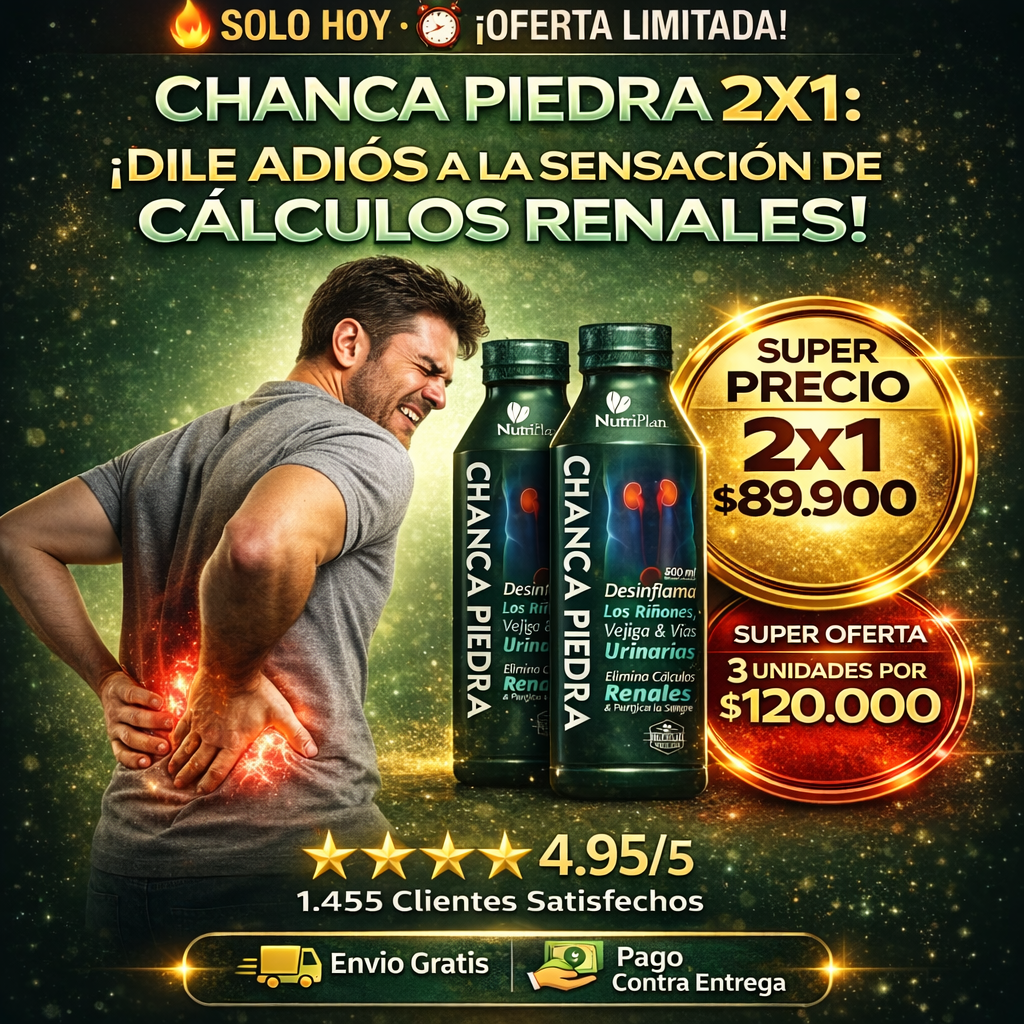Llévate 2x1 Chanca Piedra NutriPlan: El apoyo perfecto para tus riñones y vías urinarias.