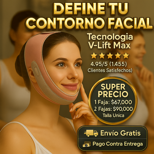 Faja Facial V-Lift Max | Reduce Papada y Reafirma al Instante – Talla Única