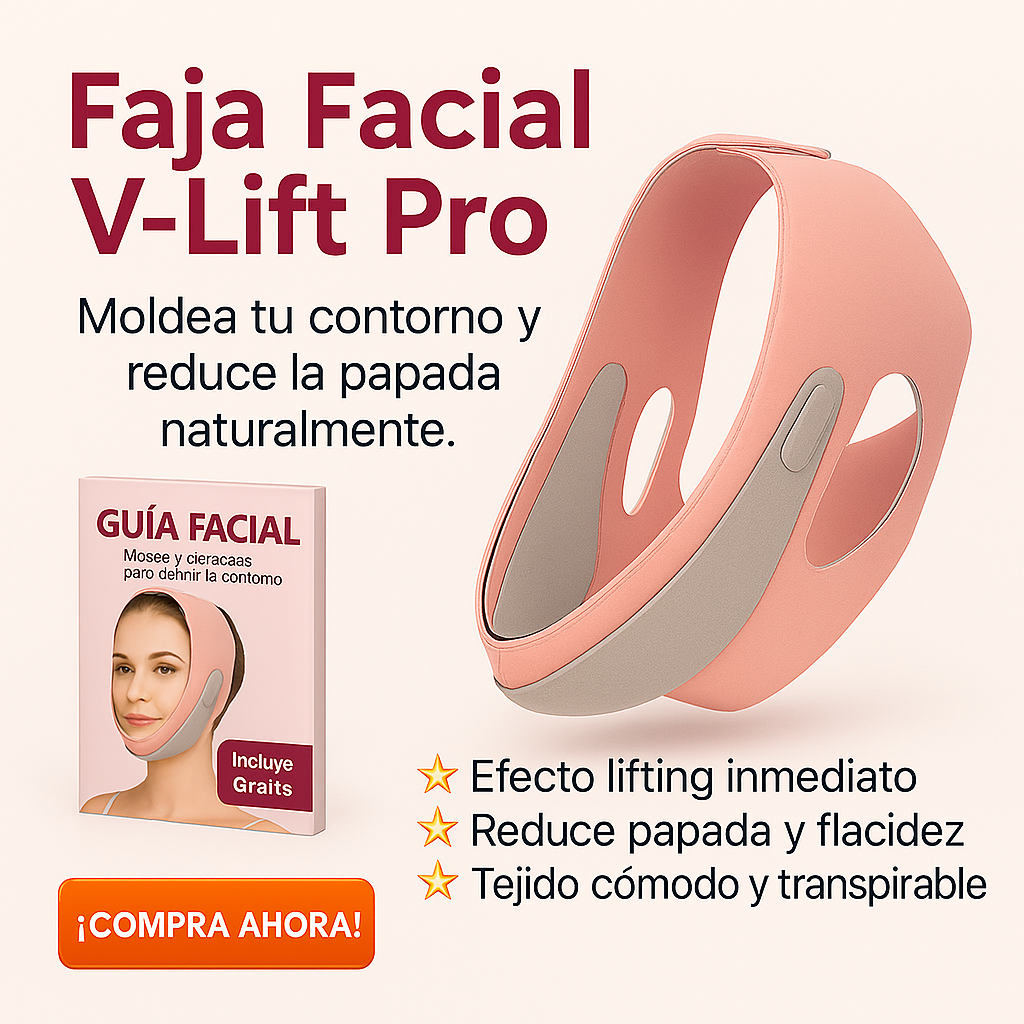 Faja Facial V-Lift Max | Reduce Papada y Reafirma al Instante – Talla Única