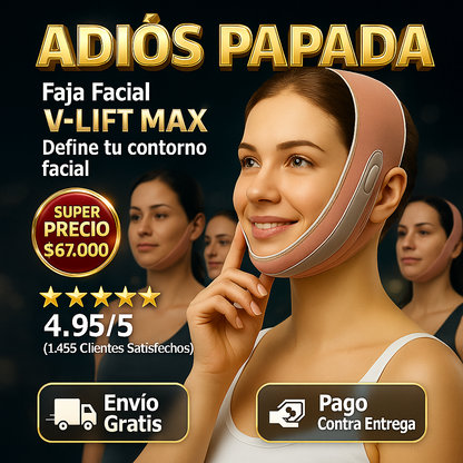 Faja Facial V-Lift Max | Reduce Papada y Reafirma al Instante – Talla Única
